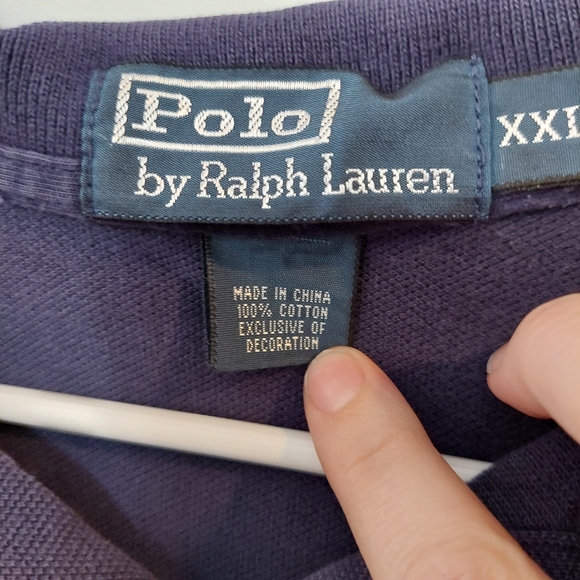 Polo By Ralph Lauren polo shirt XXL navy blue with red pony short sleeve - Picture 4 of 4